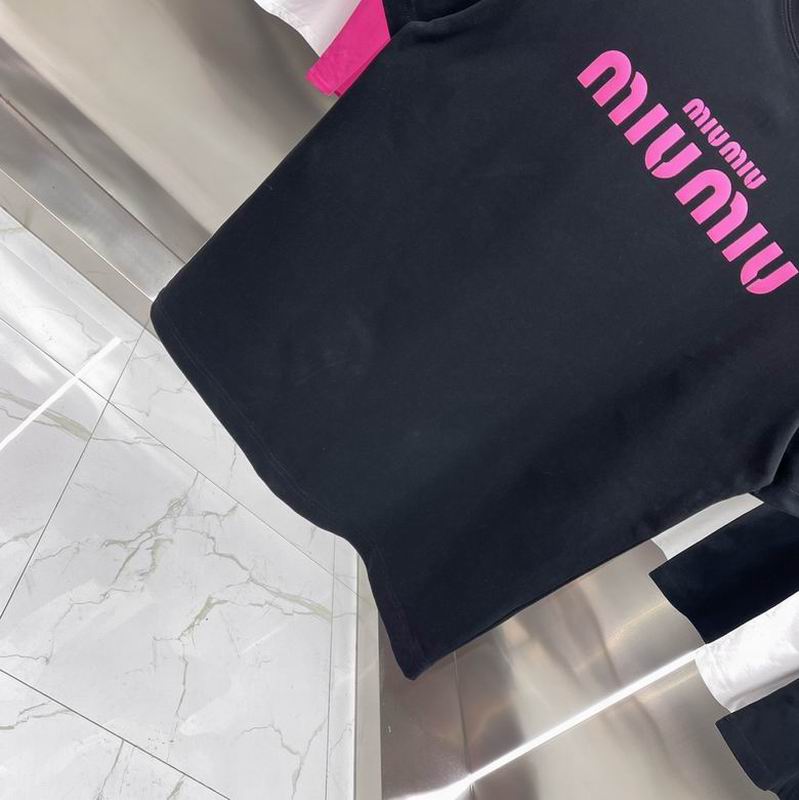 Miu Miu logo-embroidered cotton T-shirt