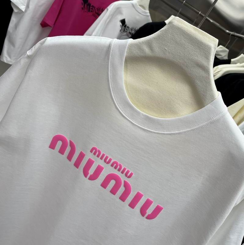 Miu Miu logo-embroidered cotton T-shirt