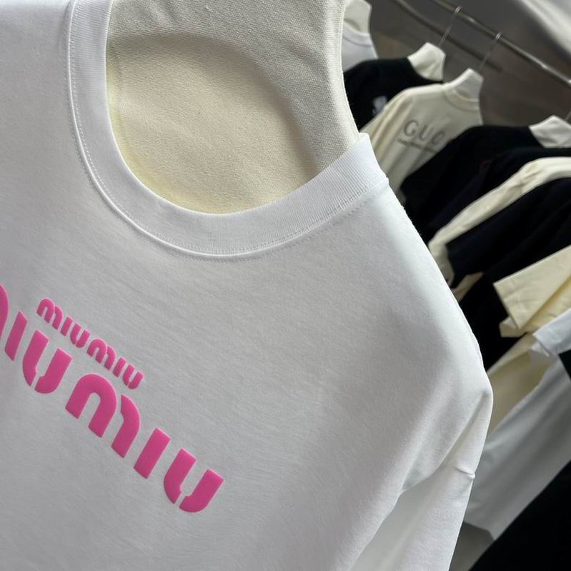 Miu Miu logo-embroidered cotton T-shirt