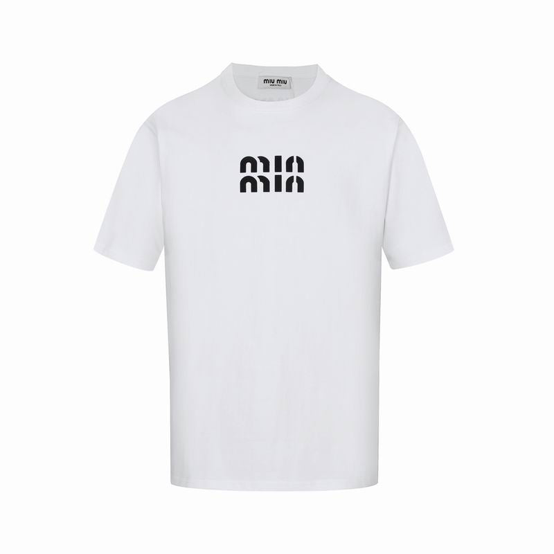 Miu Miu logo-embroidered cotton T-shirt