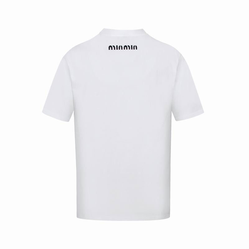 Miu Miu logo-embroidered cotton T-shirt