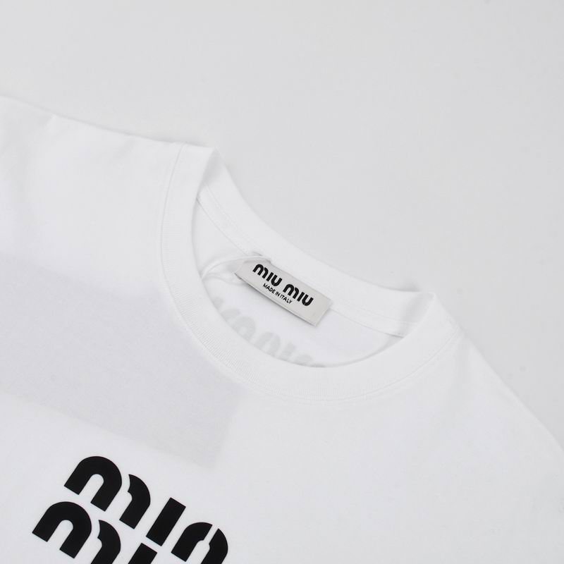 Miu Miu logo-embroidered cotton T-shirt