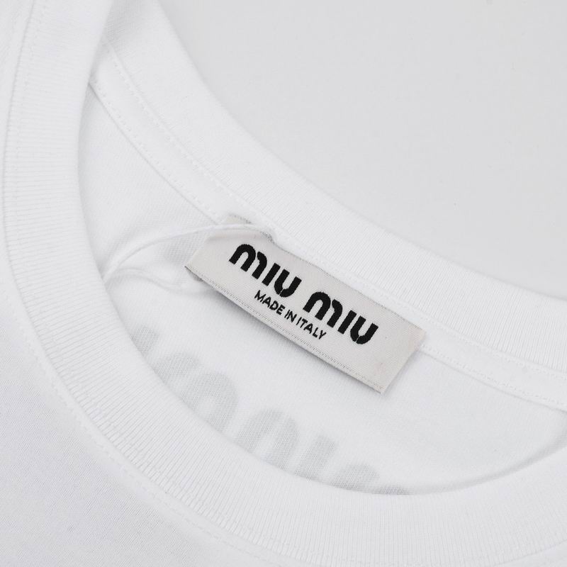 Miu Miu logo-embroidered cotton T-shirt