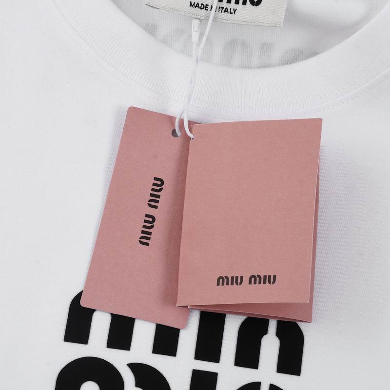 Miu Miu logo-embroidered cotton T-shirt