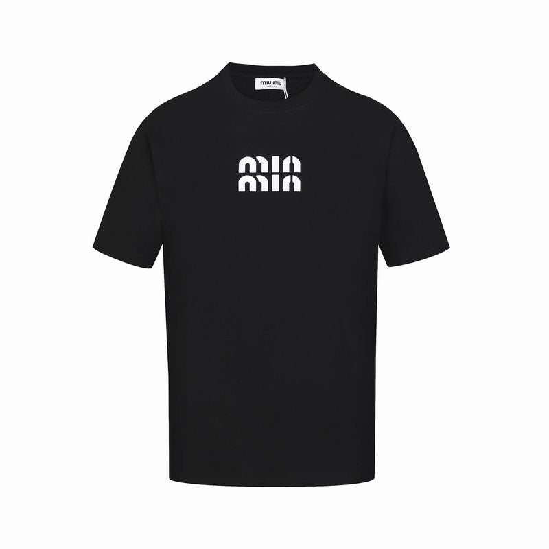 Miu Miu logo-embroidered cotton T-shirt