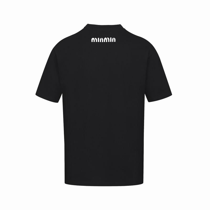 Miu Miu logo-embroidered cotton T-shirt