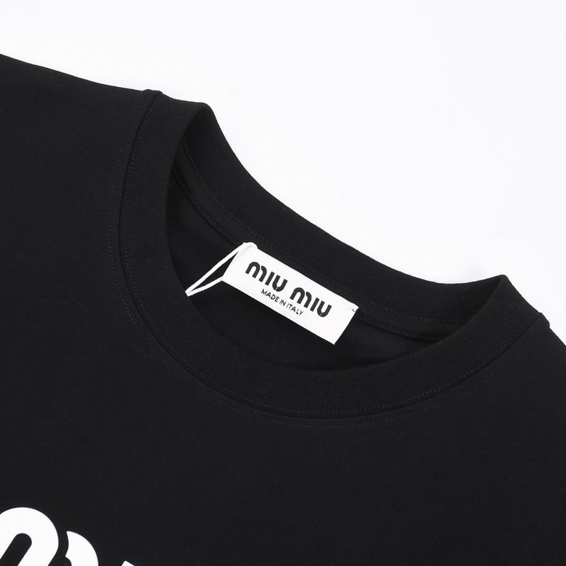 Miu Miu logo-embroidered cotton T-shirt