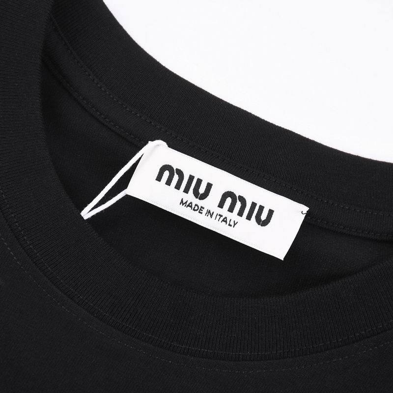 Miu Miu logo-embroidered cotton T-shirt