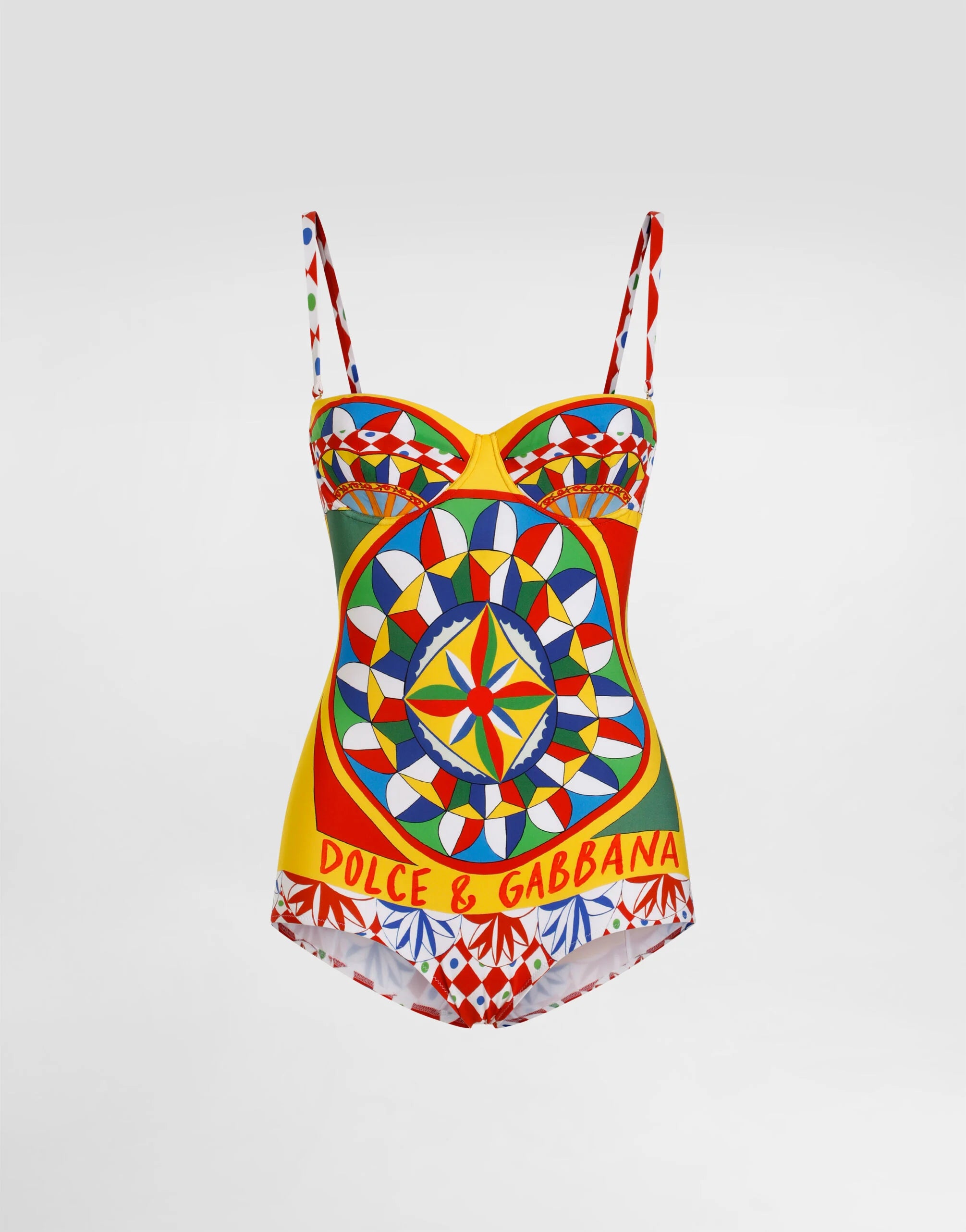 Dolce and Gabbana Carretto-print  one-piece swimsuit