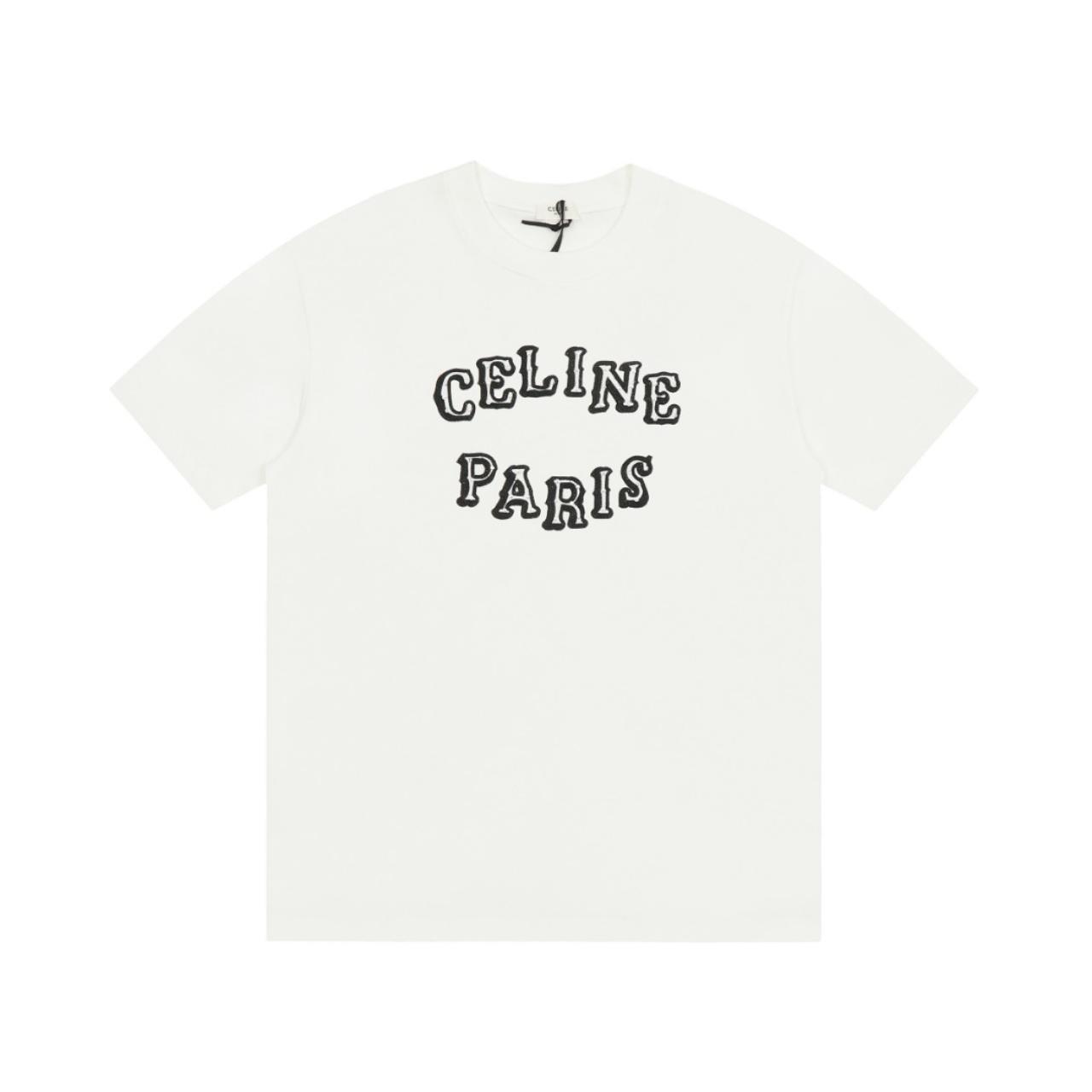 Celine  Embellished Logo-Embroidered Cotton-Jersey T-Shirt