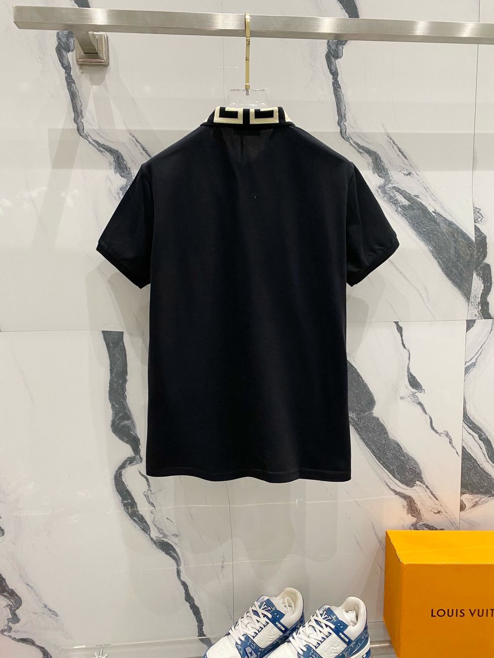 Versace Greca Black polo shirt