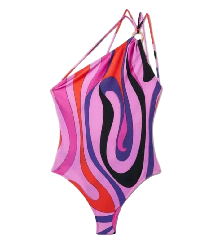 PUCCI Marmo printed One-shoulder Swimsuit