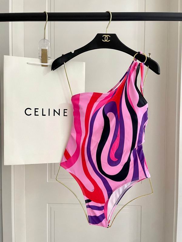 PUCCI Marmo printed One-shoulder Swimsuit