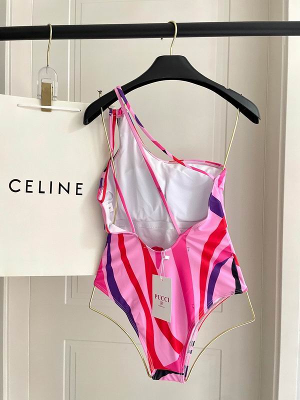 PUCCI Marmo printed One-shoulder Swimsuit