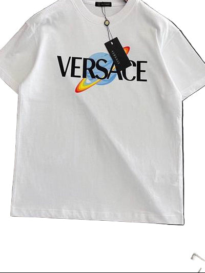 Versace Logo Planet Cotton T-Shirt