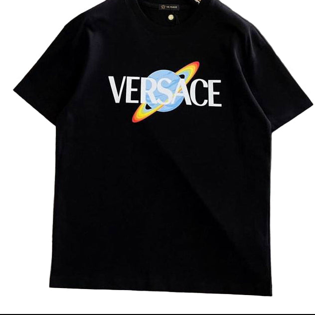 Versace Logo Planet Cotton T-Shirt
