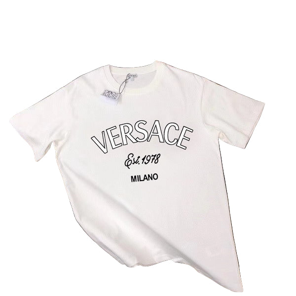Versace Milano Stamp embroidered cotton T-shirt