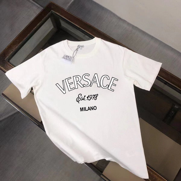 Versace Milano Stamp embroidered cotton T-shirt
