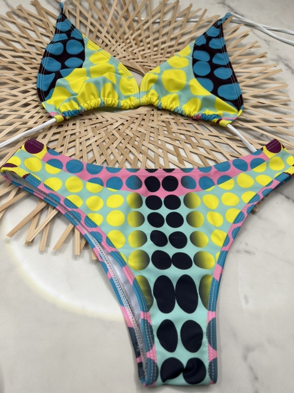 Jean Paul Gaultier printed tie bikini set