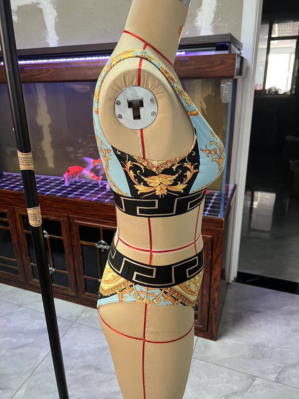 Versace bikini Set with Barocco print and Greca