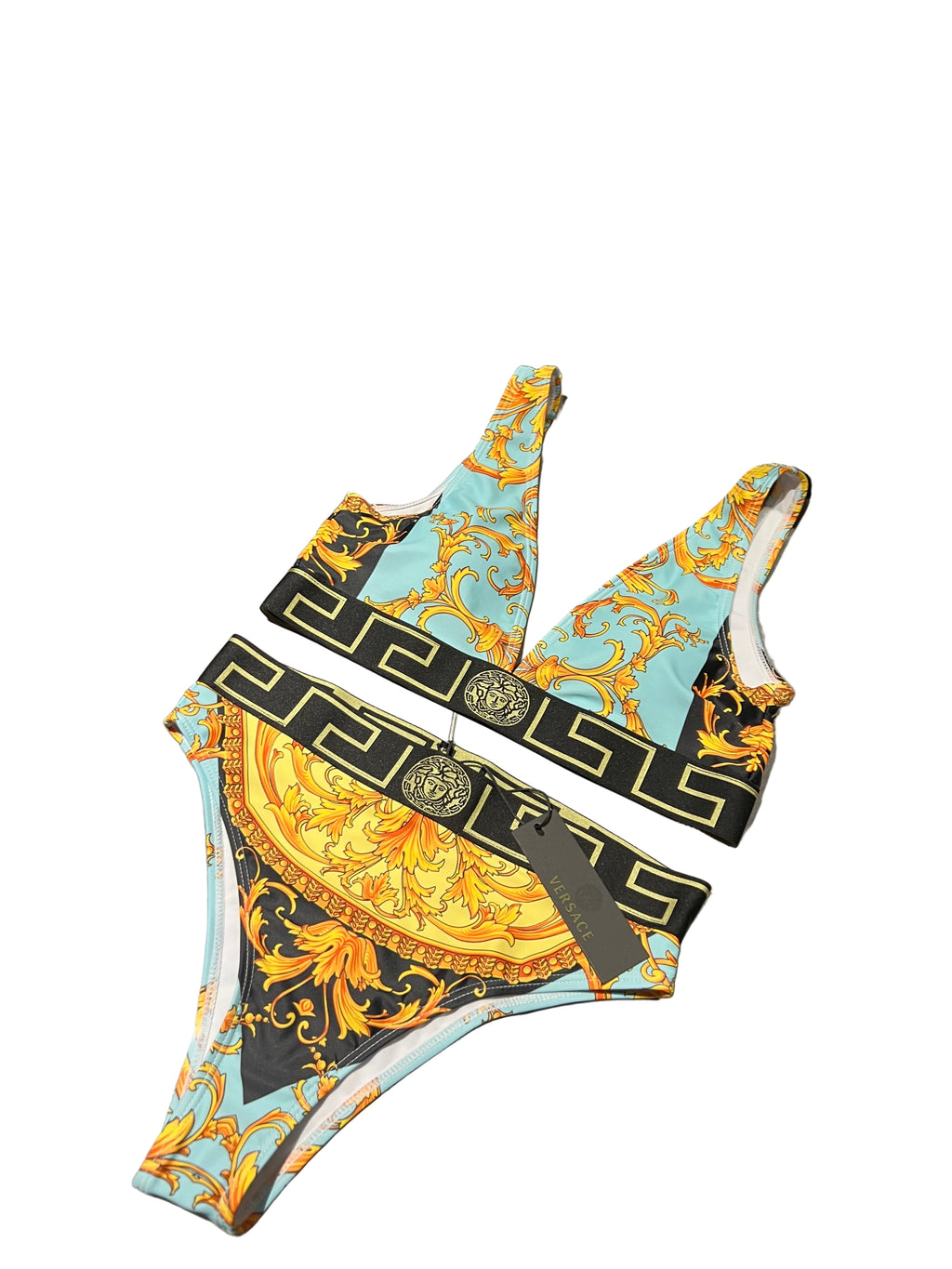 Versace bikini Set with Barocco print and Greca