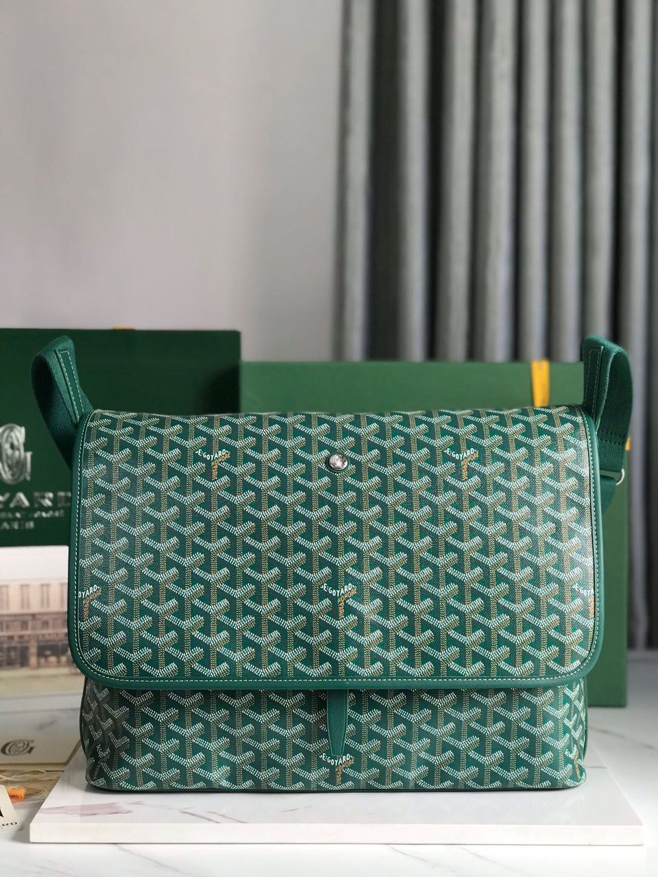Goyard Messenger Green crossbody bag