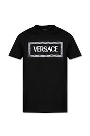 Versace 90s Logo Embroidered T-shirt |